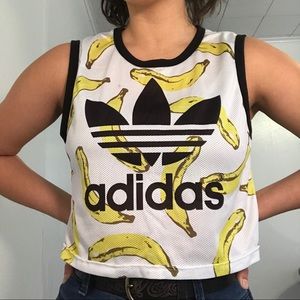 Adidas banana crop muscle top